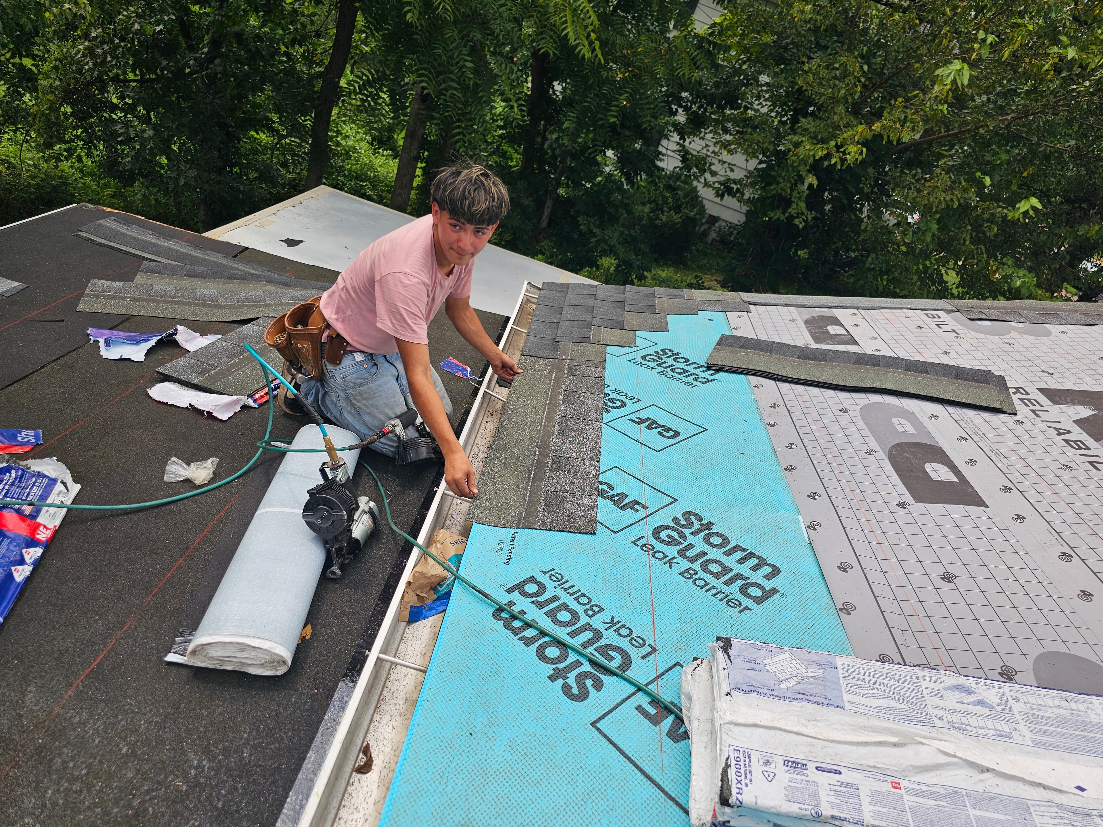 Completed residential roof replacement